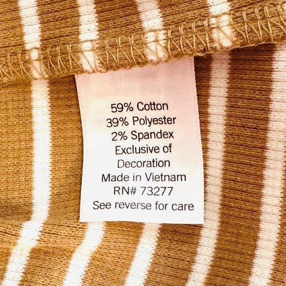 NWT CROFT & BARROW Women Long Sleeve Pullover High Neck Striped Brown Shirt 2X - Picture 14 of 15